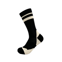 Chaussettes de sport cyclistes personnalisées avec logo, bleu royal, vert fluorescent, polyester, double rayures, soutien de la cheville, coussinets