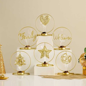 Bruciatore <span class=keywords><strong>di</strong></span> incenso in metallo a doppio anello in stile arabo mediorientale - Product Image 1