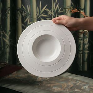 Tazón de cerámica japonés con acabado bajo esmalte, color sólido, 20 cm, para uso en el hogar, hoteles y restaurantes, para pasta, postres y sopa. - Product Image 1