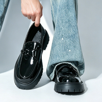 Mocassins Oxford pour hommes à semelle épaisse, rehaussant la taille, de bonne qualité, à bout rond, à enfiler, tendance mode, chaussures habillées robustes pour hommes