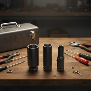 Fervi <b>Impact</b> <b>Socket</b> Wrench Set 10mm 12mm 14mm Deep Drive Chrome Vanadium Steel - Product Image 3