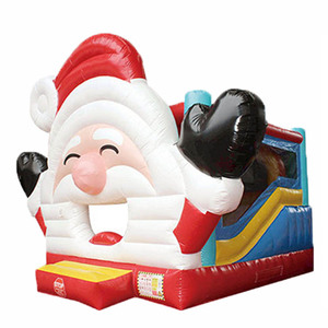 Château gonflable de Noël avec toboggan, Père Noël, pour enfants - Product Image 2