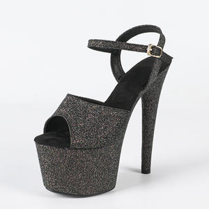 Nouvelles sandales romaines pour femmes, imperméables, à plateforme, avec paillettes, fermeture à boucle, talon très haut, sexy, tendance estivale - Product Image 6