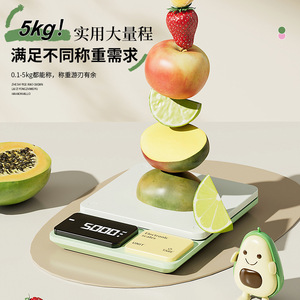 เครื่องชั่งดิจิตอลโดปามีน 5 กก. เครื่องชั่งทำขนมในครัว เครื่องชั่งอาหารความแม่นยำสูง เครื่องชั่งดิจิตอลพลาสติก ใช้พลังงานจากแบตเตอรี่ - Product Image 1