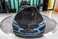 Kit carrosserie en fibre de carbone sèche de style Ct pour BMW Série 8 M8, lèvre avant en fibre de carbone, jupe latérale, diffuseur arrière, spoiler, capot