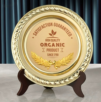 Plaque Ronde en Métal Noble Gravée sur Mesure pour Récompense d'Entreprise, Souvenir de Retraite, Cadeau – Sans Moule Requis