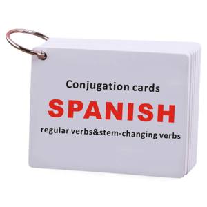 Cartes d'apprentissage populaires pour verbes réguliers et verbes à affixes, avec anneau métallique, tableaux de verbes AR/ER/IR pour étudiants et débutants - Product Image 3