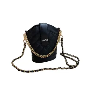 Big Counter New Gift Single Shoulder Double Chain Lingge Crossbody Women's French Fries Mobile Phone Bag