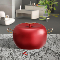 Marmite à soupe antiadhésive multifonctionnelle 26cm en fonte de pomme Design classique Autocuiseur en métal écologique pour la cuisson et la préparation de soupes