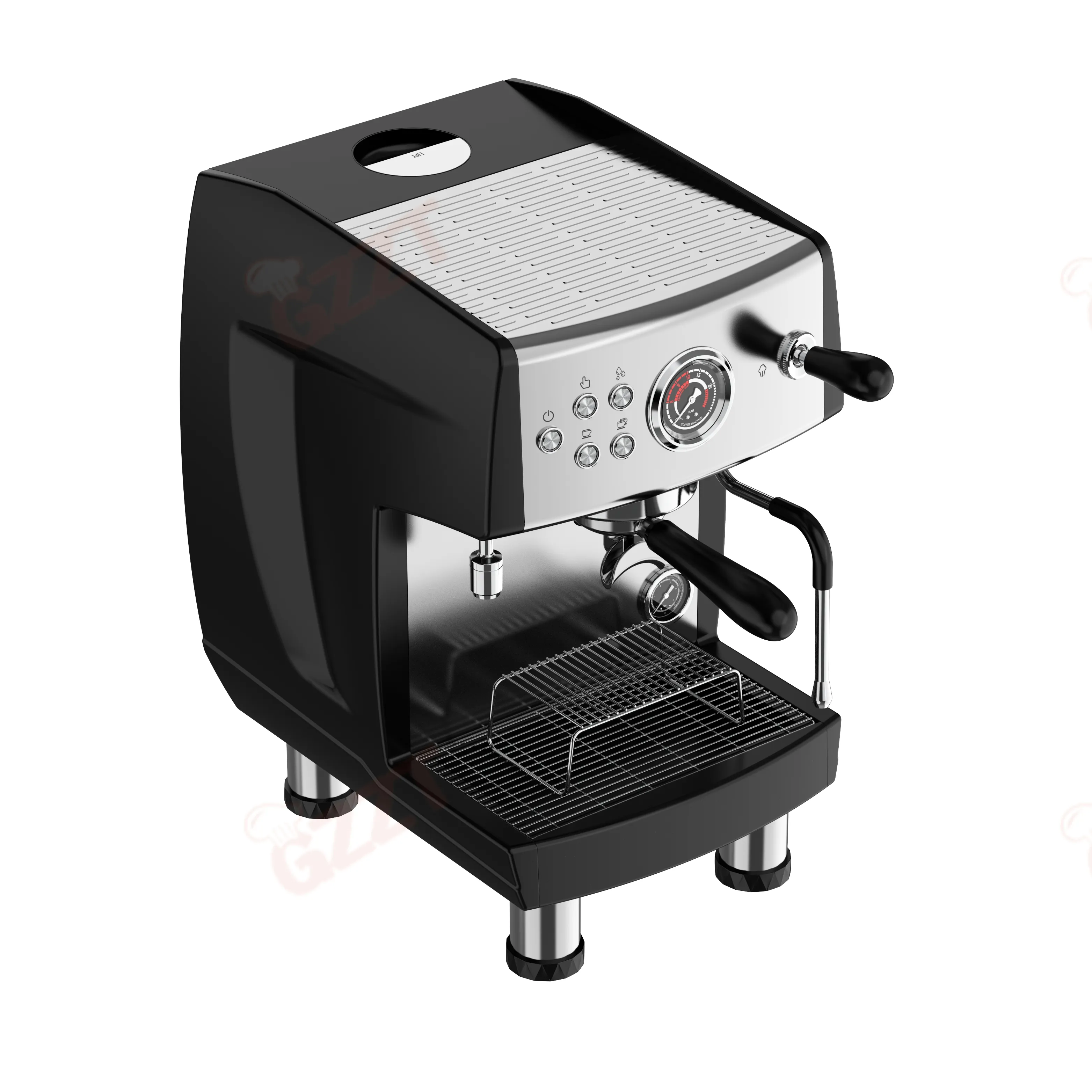 ماكينة صنع قهوة الإسبرسو شبه الأوتوماتيكية التجارية Cm808 مع 3 أنظمة تدفئة مستوردة من ULKA ماكينة صنع قهوة تجارية بمضخة أحادية المجموعات