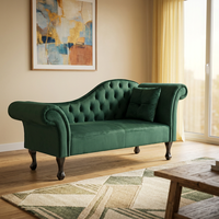 Hochwertige beliebte Luxus Green Velvet bequeme Tufted Chaise Lounge Couch Sofa für Wohnzimmer