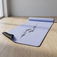Tapis de yoga en caoutchouc naturel double face antidérapant pour yoga, pilates et danse
