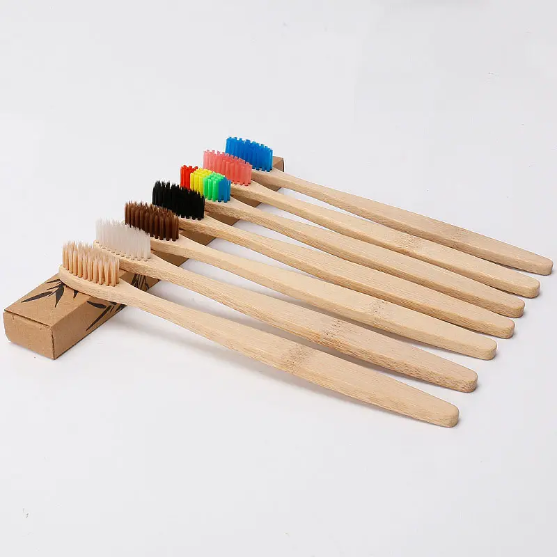 Colorful Natural Bamboo Toothbrush Set Soft Bristle Charcoal Teeth Whitening Bamboo Toothbrushes Soft Dental Oral Care