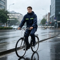 Ensemble imperméable unisexe pour adulte, pantalon et veste, résistant aux fortes pluies, réfléchissant, pour le cyclisme, le travail en extérieur, vente en gros