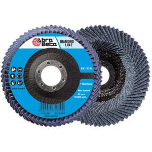 ABRA BETA - AB001080108 Discos de solapa blanda con respaldo de fibra de vidrio y tela de zirconia con perfil plano (paquete múltiple) ABRASIVOS - Product Image 1