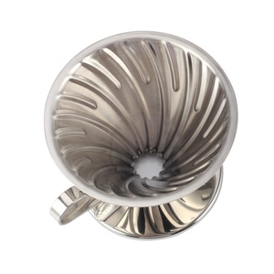 ที่วางแก้วกันลื่นดีไซน์คลาสสิก พร้อมที่กรองกาแฟแบบมีหูจับ ทำจากสแตนเลสสตีล - Product Image 4