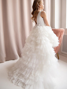Festa di <span class=keywords><strong>matrimonio</strong></span> bambini abbigliamento formale piccola <span class=keywords><strong>damigella</strong></span> d'onore senza maniche qualità lungo fino al pavimento per bambini Tween abiti da ragazza fiore - Product Image 5