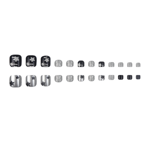24 pièces <span class=keywords><strong>blanc</strong></span> doux Cool Flash Star Design Nail Art <span class=keywords><strong>faux</strong></span> ongles pièces <span class=keywords><strong>pied</strong></span> armure inspiré par Ins vent pour fille chaude - Product Image 4