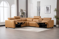 Ensemble de canapés électriques modulaires en cuir en forme de L, modernes, combinables, extensibles, avec chargeur, pour salon, hôtel, centre commercial