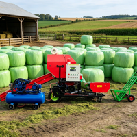 Enrouleur de paille de blé et de riz entièrement automatique pour ensilage, machine à ensiler les fourrages ronds