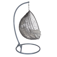 Fauteuil suspendu en métal de style moderne, mobilier de jardin extérieur avec support en rotin PE pour jardin et chambre