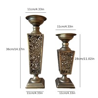 Bougeoir en fer bronze fait main de style américain, base carrée, table unique, décoration de la maison, salon, Noël
