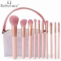 Vente chaude 10Pcs Manche En Bois Professionnel Brosse Cosmétique Outils De Maquillage Avec Un Sac Cosmétique