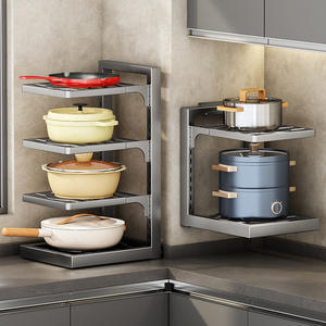 Famoso soporte de almacenamiento de ollas de cocina comercial de acero inoxidable, estante de almacenamiento, fregadero inferior, armario, estante de almacenamiento para ollas - Product Image 3