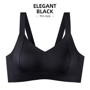 Reggiseno senza Show senza cuciture romantico con motivo solido In pizzo lavorato a maglia senza fili supporto Push-Up completo comodo leggero In-Stock - Product Image 5