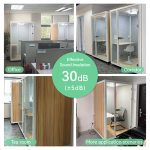 Soundproof Live Streaming <strong>Booth</strong> Office Pod Acoustic Study Cabin Noise Cancelling Ventilation LED CE Custom Single Hotel Villa - Product Image 3