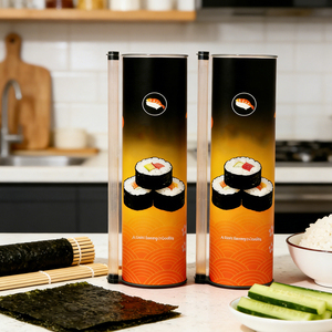 Tube cylindrique en papier biodégradable écologique de qualité alimentaire, recyclable, avec revêtement en aluminium, pour sushis, vente en gros - Product Image 1