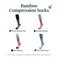 Chaussettes de compression pour la récupération après la course, Coolmax, séchage rapide, soutien de la voûte plantaire, écologiques, respirantes, hauteur genou, chaussettes de sport personnalisées OEM