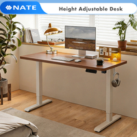 Table de bureau électrique réglable en hauteur avec moteur brushless unique et double traverses
