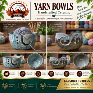 Handcrafted Durable Modern Ceramic Yarn Bowl Knitting Yarn Holder Decorative Bowls for Home Studio and Gift Use - Product Image 3