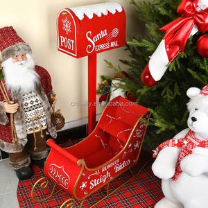 Modern <b>Christmas</b> <b>Sleigh</b> Car Handcrafted Eco-Friendly Red White 45CM Ornament Shopping Malls <b>Christmas</b> Decoration Supplier - Product Image 3