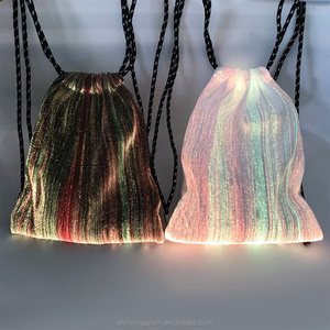 Mochila con cordón de luz LED para mujeres y hombres, tela de fibra óptica, mochila escolar brillante para niños y niñas, Halloween, Navidad - Product Image 3
