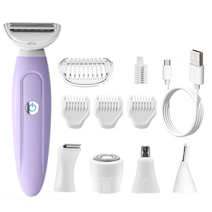 Ensemble de rasoir électrique multifonctionnel IFINE <span class=keywords><strong>5</strong></span>-en-1 pour épilateur de rasage étanche privé pour femmes à usage domestique - Product Image 1