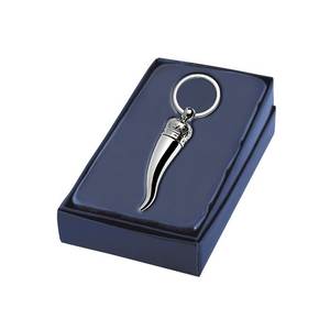 Porte-clés amulette en forme de corne argentée, pendentif en métal, breloque pour hommes et femmes, accessoire de mode - Product Image 2