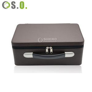 Organisateur de bijoux valise en daim avec trois plateaux pour pendentif anneau en cuir velours bijoux mallette de rangement bijoux présentoir - Product Image 6