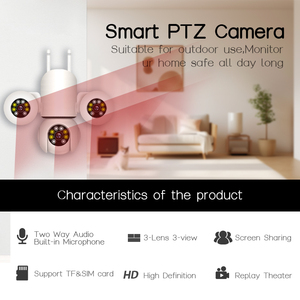 Cámara de Seguridad Inalámbrica Wi-Fi de 6MP con Soporte para Lámpara E27, Cámara Inteligente PTZ de 360 Grados para Interiores, Almacenamiento en la Nube y Tarjeta de Memoria, Fácil Acceso a la Aplicación - Product Image 4