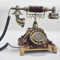 Téléphone de bureau en bois Antique, Vintage, décor de maison, en bois, pour cadeau