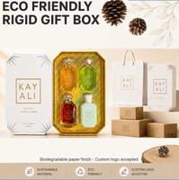 Scatola in Cartone Rigido Biodegradabile ed Ecologica con Logo Personalizzato, Chiusura Magnetica e Maniglia per Confezioni di Lusso di Cosmetici e Profumi