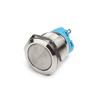 Interrupteur à bouton-poussoir ZhaoFa LAS3 12MM en laiton nickelé, étanche IP12/IP65/IP66/IP67, à verrouillage, 2 broches normalement ouvertes, avec LED