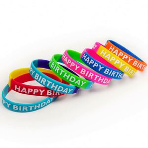 Bracelet en silicone segmenté coloré pour fête d'anniversaire, jeu événementiel, bracelet élastique en caoutchouc personnalisable - Product Image 3