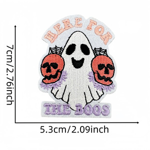 Bajo MOQ ecológico bordado calabaza Halloween reparación coser apliques parche para Jeans zapatos sombreros decoración hecha tela de fieltro - Product Image 4