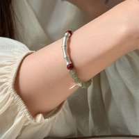Bracelet en jade Bowei en argent sterling S925, perles de jade Hetian naturelles, style chinois, épais et superposé