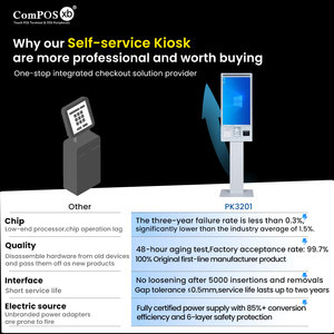 Kiosque de commande et de <span class=keywords><strong>paiement</strong></span> en libre-service pour intérieur, écran tactile 32 pouces, Android Windows, SDK intégré, système de point de vente, boîtier métallique - Product Image 2