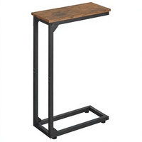 C-förmiger Holztisch im modernen Design zum Unterschieben unter Sofa/Bett, TV-Tablett mit Stauraum, Wohnzimmermöbel, C-förmiger Couchtisch