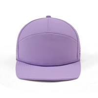 Gorra Snapback de 7 Paneles con Logotipo Personalizado, Borde Plano Perforado con Corte Láser, Gorra Deportiva para Correr, Estilo Hip Hop, para Golf, con Cuerda