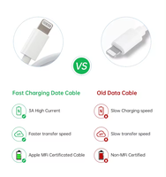 Kabel Charger Fast Charging USB C ke IOS 20W Grosir PD 5A untuk iPhone 14/13/12/11/8, Dapat Digunakan untuk Komputer, Termasuk Kemasan 20W